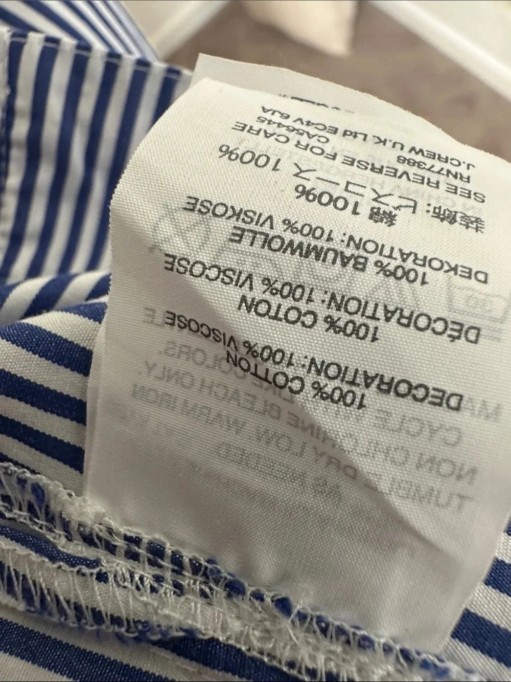 J. Crew Blue and White Striped Tie-Shoulder Tank Top